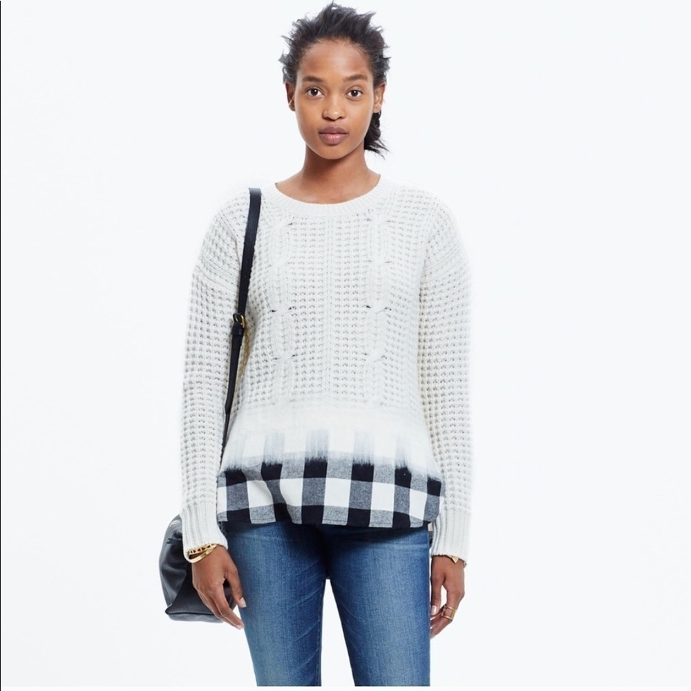 Madewell Wintermix cable knit Merino wool sweater